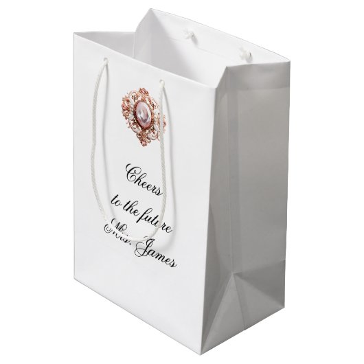 Marie Antoinette Bridal Geschenktasche Mittlere Geschenktüte (Rückseite Schrägansicht)