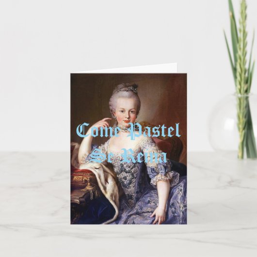 Marie Antoinette Come Pastel Se Reina Blue Text Karte (Vorderseite)