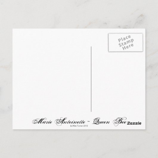 Marie Antoinette Cupcake Fee - Queen Bee Postkarte (Rückseite)