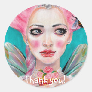 Marie Antoinette Cupcake Fee Rosa Haarbärte Mairy Runder Aufkleber