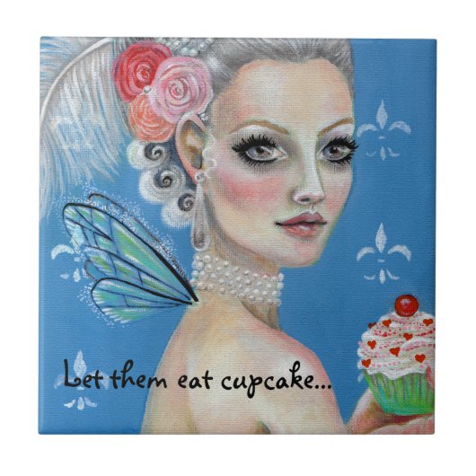 Marie Antoinette Cupcake Queen Tile Fliese (Vorderseite)