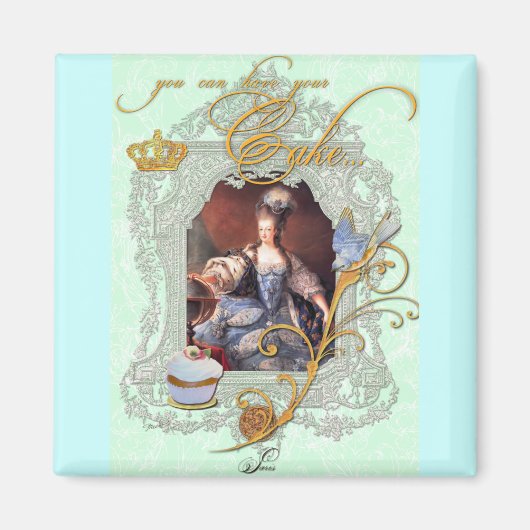 Marie Antoinette Cupcake und Bluebird Magnet (Vorne)