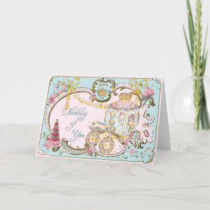 Marie Antoinette ", die an Sie" Rosen-Karte denkt Karte