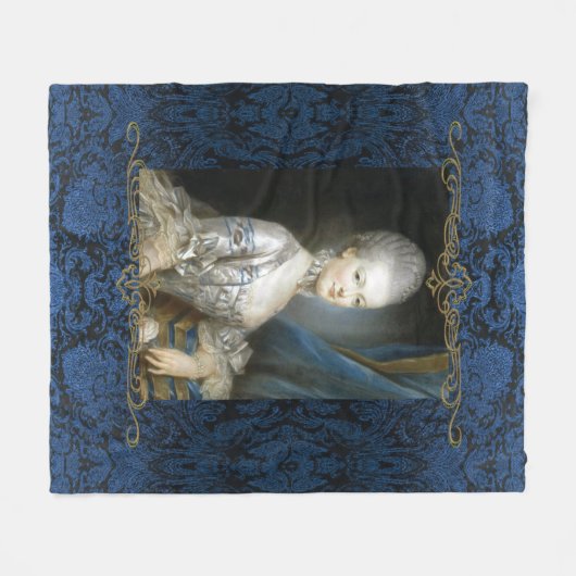 Marie Antoinette Fleece Blanket (Vorderseite (Horizontal))