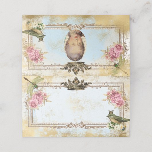 Marie Antoinette französisch inspirierte Scheinhoc Platzkarte (Außenseite Aufgefaltet)