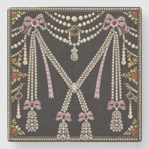Marie Antoinette französisch inspiriertes Design m Steinuntersetzer