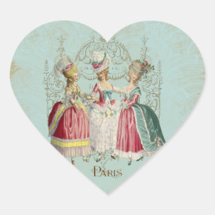 Marie Antoinette Französisch Paris Damen Herz-Aufkleber
