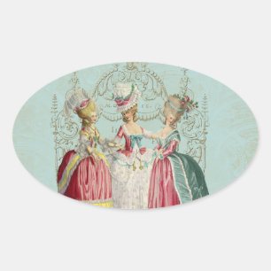 Marie Antoinette Französisch Paris Damen Ovaler Aufkleber