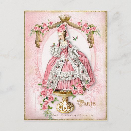 Marie Antoinette, Französisch, Paris, Rosa, Rose,  Postkarte (Vorderseite)