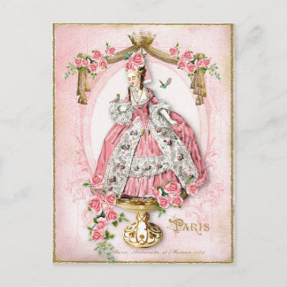 Marie Antoinette,Französisch,Paris,rosa,Rose,Puppe Postkarte
