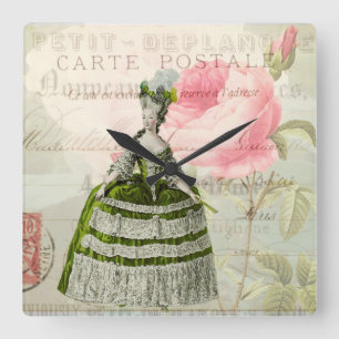 Marie Antoinette French Accent Wall Clock Quadratische Wanduhr