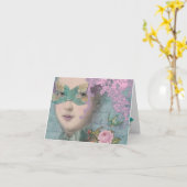 Marie Antoinette French Masquerade Karte (Gelbe Blume)