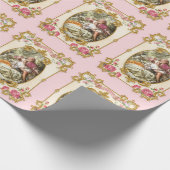 Marie Antoinette French Paris pink rococo roses Geschenkpapier (Ecke)