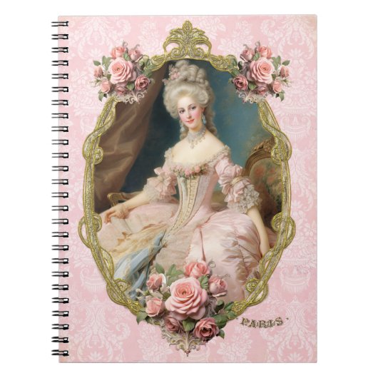 Marie Antoinette,French,Paris,portrait,roses メモ帳 Notizblock (Vorderseite)