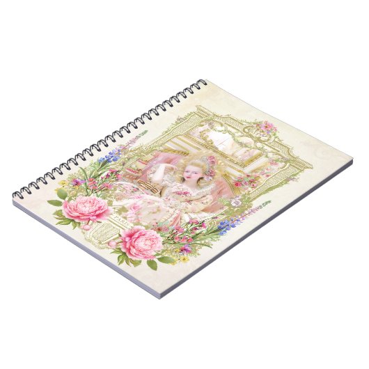 Marie Antoinette,French,Paris,portrait,roses メモ帳 Notizblock (Linke Seite)