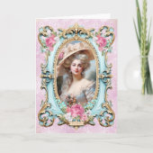 Marie Antoinette,French,Paris,portrait,roses 招待状 Dankeskarte (Vorderseite)