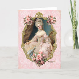 Marie Antoinette,French,Paris,portrait,roses 招待状 Dankeskarte