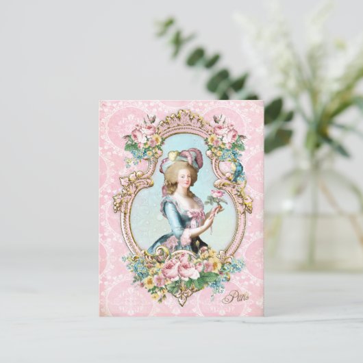 Marie Antoinette,French,Paris,rose,pink ポストカード Postkarte (Stehend Vorderseite)