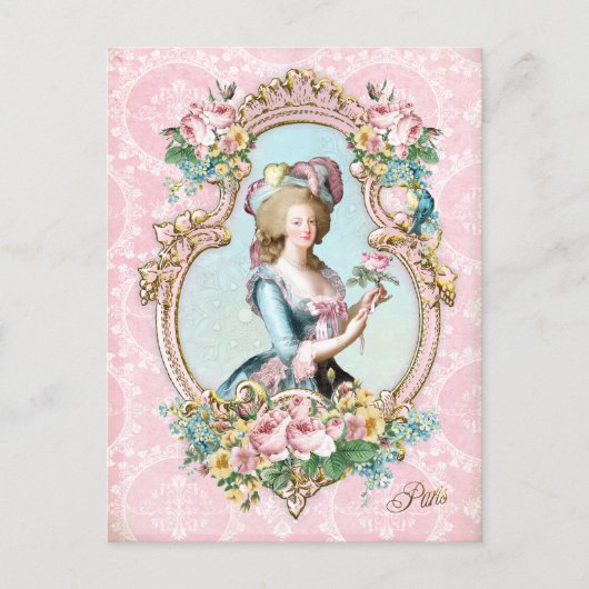 Marie Antoinette,French,Paris,rose,pink ポストカード Postkarte (Vorderseite)