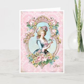 Marie Antoinette French Paris rose portrait カード Dankeskarte