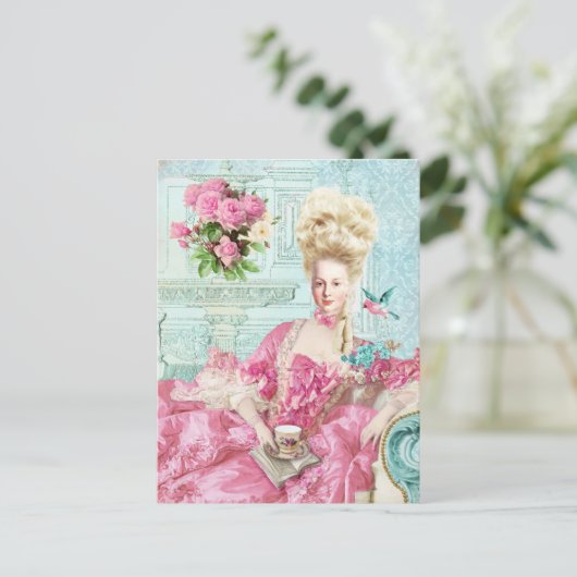 Marie Antoinette French Paris rose portrait Postkarte (Stehend Vorderseite)
