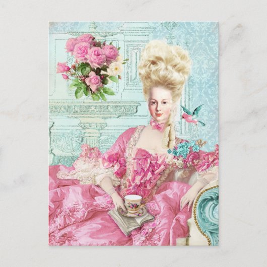 Marie Antoinette French Paris rose portrait Postkarte (Vorderseite)