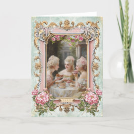 Marie Antoinette,French,Paris,tea,cake,rose 招待状 Dankeskarte