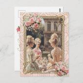 Marie Antoinette,French,Paris,tea,cake,roses ポストカー Postkarte (Vorne/Hinten)