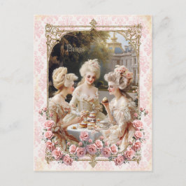 Marie Antoinette,French,Paris,tea,cake,roses ポストカー Postkarte