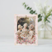 Marie Antoinette,French,Paris,tea,cake,roses ポストカー Postkarte (Stehend Vorderseite)