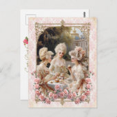 Marie Antoinette,French,Paris,tea,cake,roses ポストカー Postkarte (Vorne/Hinten)