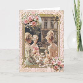 Marie Antoinette,French,Paris,tea,cake,roses 招待状 Dankeskarte
