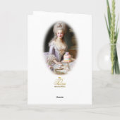 Marie Antoinette,French,Paris,tea,cake,roses 招待状 Dankeskarte (Rückseite)