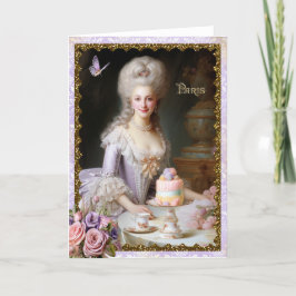 Marie Antoinette,French,Paris,tea,cake,roses 招待状 Dankeskarte