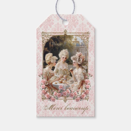 Marie Antoinette French roses tea cakes  ギフトタグ Geschenkanhänger (Vorderseite)