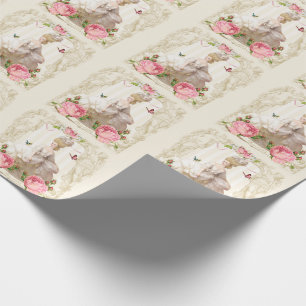 Marie Antoinette Geschenkpapier Rosa Rosenrahmen