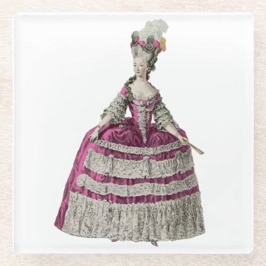Marie Antoinette Glas-Untersetzer Glasuntersetzer (Vorderseite)