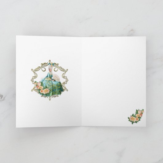 Marie Antoinette Greeting Card Emerald garden Karte (Innenseite)