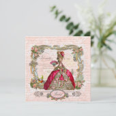 Marie Antoinette Hot Pink & Paris Einladung (Stehend Vorderseite)