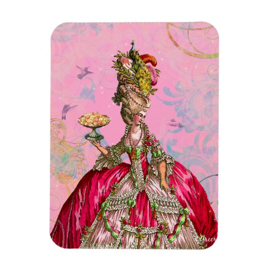 Marie Antoinette & Hummingbirds in Rosa Magnet (Vertikal)
