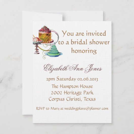 Marie Antoinette in Aqua Einladung (Rückseite)