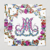 Marie Antoinette in Blume ~ Einladungen (Vorne/Hinten)