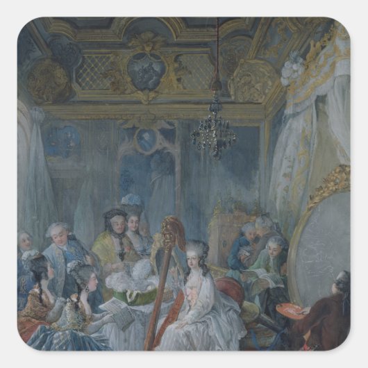 Marie Antoinette in ihrem Saal in Versailles Quadratischer Aufkleber (Vorderseite)