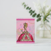 Marie Antoinette in Pink mit Peacock Visitenkarte (Stehend Vorderseite)
