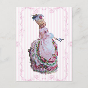 Marie Antoinette in Rosa Einladung Postkarten