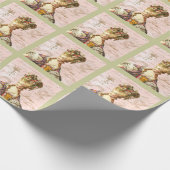 Marie Antoinette in rosa Portrait Geschenkpapier (Ecke)