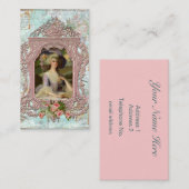 Marie Antoinette in rosa Rahmen Visitenkarte (Vorne/Hinten)