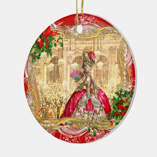 Marie Antoinette in Versailles Weihnachten Keramik Ornament (Links)