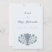 Marie Antoinette Inspiriert Rokoko Blue Wedding RS Einladung (Rückseite)