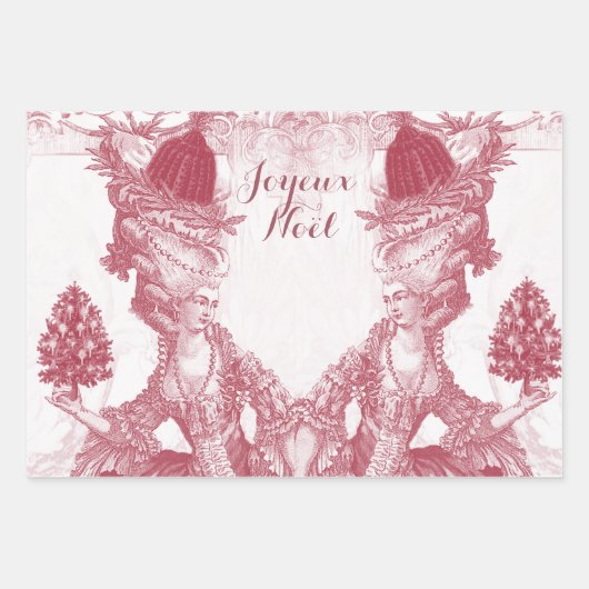 Marie Antoinette Joyeux Weihnachten Geschenkpapier Set (Vorderseite)